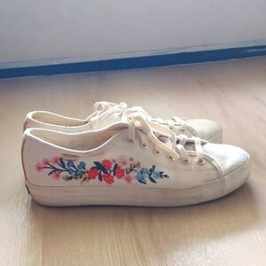 Keds Floral Canvas Sneakers - Cream